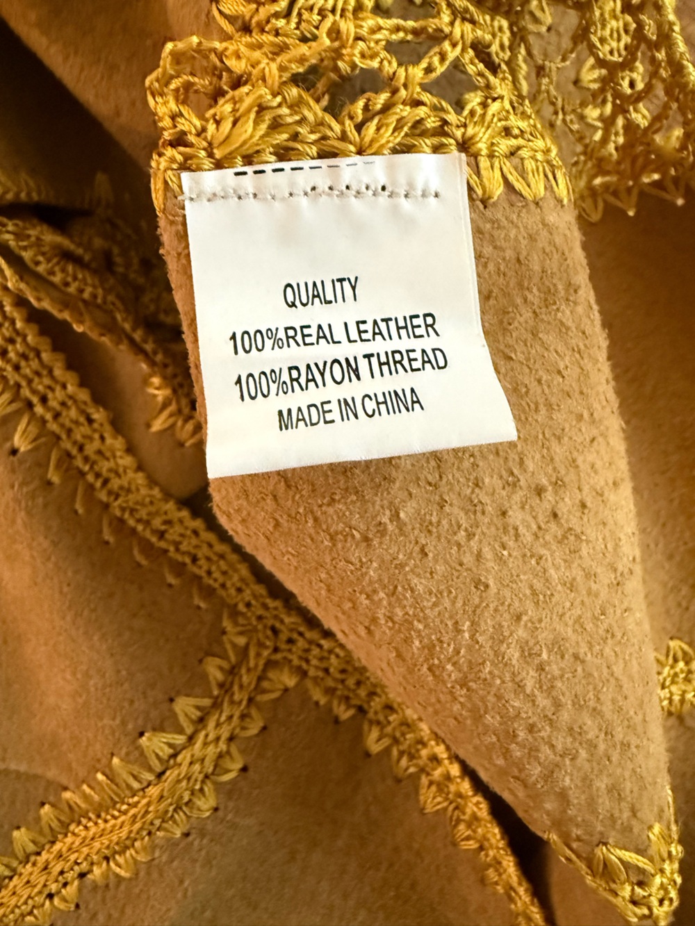 Ying Ying of Nevada Suede and Crochet Vest, Size M - Picture 8 of 8
